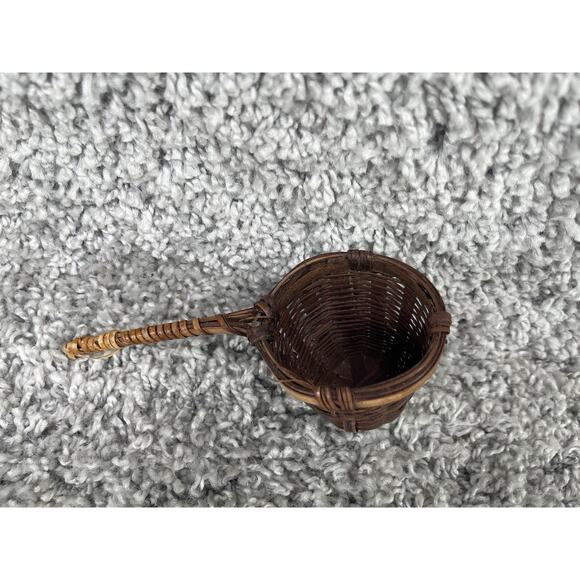 Antique Bamboo Basket Style Tea Strainer Infuser Kitchen Utensil Handmade - Picture 6 of 10